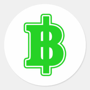 GREEN BAHT SIGN ฿ Thaise ฿ Ronde Sticker