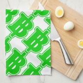 GREEN BAHT SIGN ฿ Thaise ฿ Theedoek (Quarter Fold)