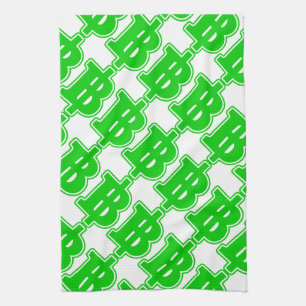 GREEN BAHT SIGN ฿ Thaise ฿ Theedoek