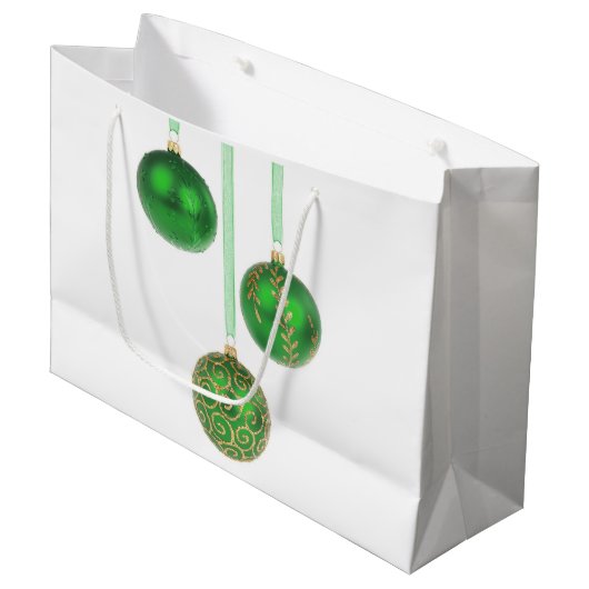 Green Ball-kerstversiering Grote cadeautas (Voorkant Gekanteld)