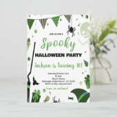 Green Ballon Halloween Invitations d'anniversaire (Debout devant)