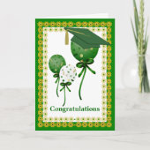 Green Balloons Custom Afstuderen Kaart (Voorkant)