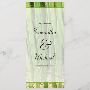 Green Bamboo Asian Wedding Programme Programma