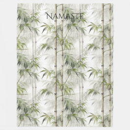 Green Bamboo Mindfulness Yoga Fleece Deken