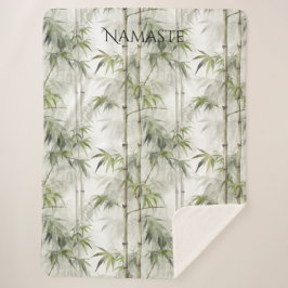 Green Bamboo Mindfulness Yoga Sherpa Deken