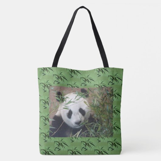 Green Bamboo Pattern Canvas tas (Achterkant)