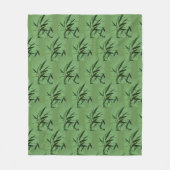 Green Bamboo Pattern Fleece Blanket Deken (Voorkant)