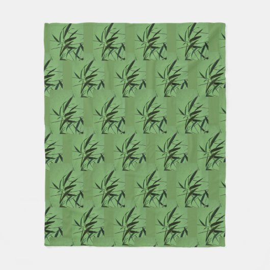 Green Bamboo Pattern Fleece Blanket Deken (Voorkant)