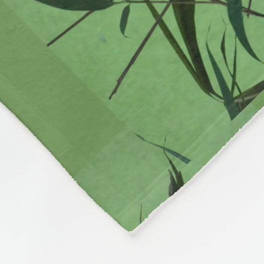 Green Bamboo Pattern Fleece Blanket Deken (Hoek)