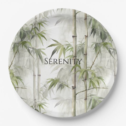 Green Bamboo Serenity Papieren Bordje (Voorkant)
