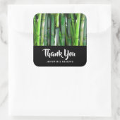 Green Bamboo Stalks Business Hartelijk dank Vierkante Sticker (Tas)