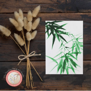 Green Bamboo Twig Briefkaart