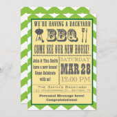 Green Barbecue Housewarming Invitation Kaart (Voorkant / Achterkant)