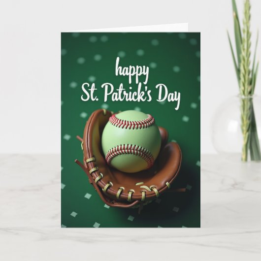 Green Baseball Pattern Card Kaart (Voorkant)