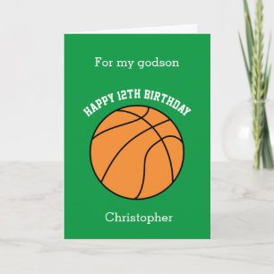 Green Basketball Sport 12e carte d'anniversaire