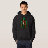 Green Basset Hound shamrock on St Patricks Day Bas Hoodie (Voorkant volledig)