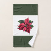 Green Bath Towel Set met Kerstmis Poinsettia Bad Handdoek (Handdoek)