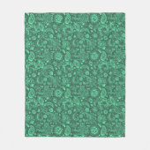 Green batik boho style floral paisley pattern fleece deken (Voorkant)