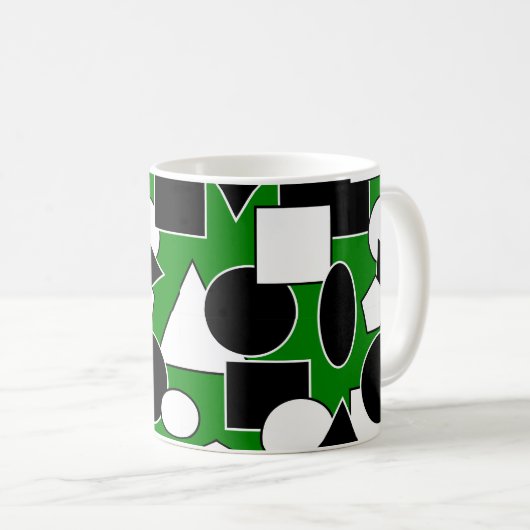 Green Bauhaus Collage Café Mug (Devant droit)