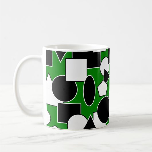 Green Bauhaus Collage Café Mug (Gauche)
