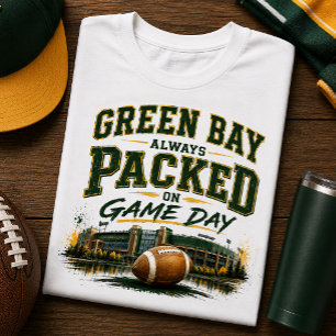 Green Bay Altijd Vol op Wedstrijd Dag Voetbal T-shirt