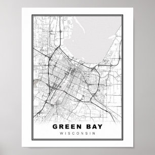 Green Bay Kaart Poster