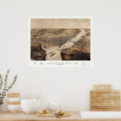 Green Bay, WI Panoramic Map - 1867 Poster (Keuken)