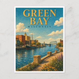 Green Bay Wisconsin Fox River GeoSaga Briefkaart