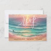 Green Beach Summer Sun Watercolor Elégante RSVP (Devant)