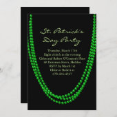 Green Bead St. Patrick's Day Party Invitation (Devant / Derrière)