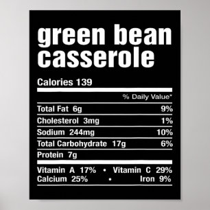 Green Bean Cerole Grappige Thanksgiving Kerstmat Poster
