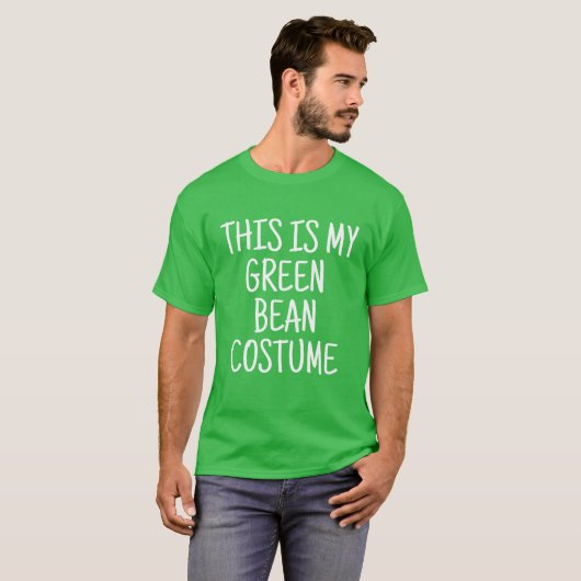 Green Bean Costume Lazy Funny Last Minute Hwee T-shirt (Voorkant volledig)