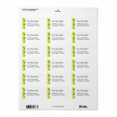 Green Bean Jaune Chèques Étiquettes de adresse rét (Feuille entière)