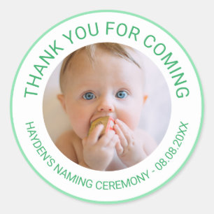 Green Bedankt voor het komen naamgeving Ceremony P Ronde Sticker