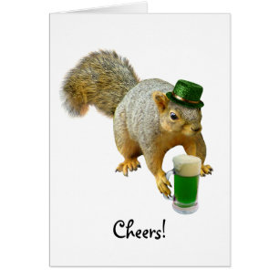 Green Beer Irish Squirrel Card