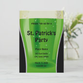 Green Beer St. Patrick's Day Party Invitation (Debout devant)