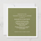 Green Beige  Art Burlap Rehearsal Dinner Kaart (Achterkant)
