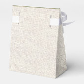 Green Beige Pattern Burlap Wedding Bedankdoosjes (Achterkant)