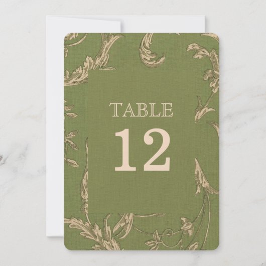 Green Beige  Pattern Burlap Wedding Kaart (Voorkant)