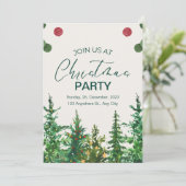 Green Beige Winter Christmas Party Invitation (Debout devant)