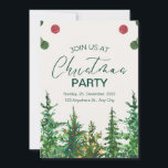 Green Beige Winter Christmas Party Invitation<br><div class="desc">Green Beige Winter Christmas Party Invitation.</div>