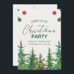 Green Beige Winter Christmas Party Invitation<br><div class="desc">Green Beige Winter Christmas Party Invitation.</div>