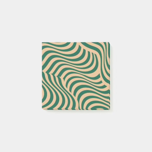 Green Beige Zebra Wavy Stripe Modern Lente Zomer Post-it® Notes (Voorkant)