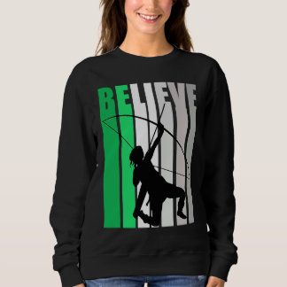 Green Believe Motivating Girls Archery Retro Graph Trui