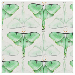 Green Bella Luna Moth Fabric Stof