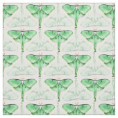 Green Bella Luna Moth Fabric Stof (Swatch)