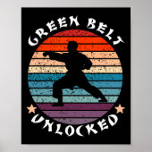 Green Belt Level Ontgrendeld Prestatie Karate Keep Poster (Voorkant)