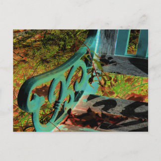 "Green Bench" Een digitaal gewijzigde en bewerkte  Briefkaart