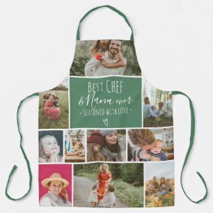 Green Best chef-kok- en oma-fotocollage-raster Schort
