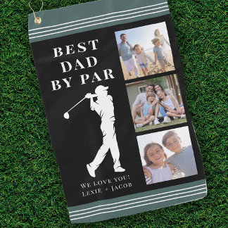 Green Best Dad beroemd gemaakt door Par Photo Coll Golfhanddoek